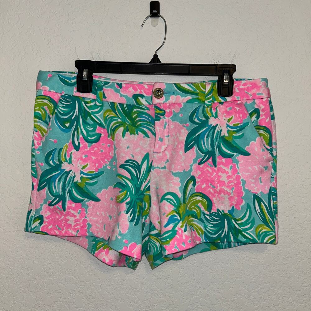 Lilly Pulitzer Pink and Green Floral Women's Shorts